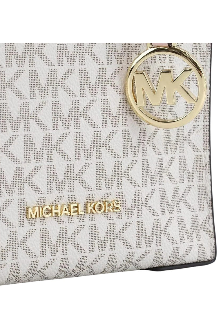Michael Kors Mercer Extra-Small Signature Crossbody Bag - Vanilla/Powder Blush