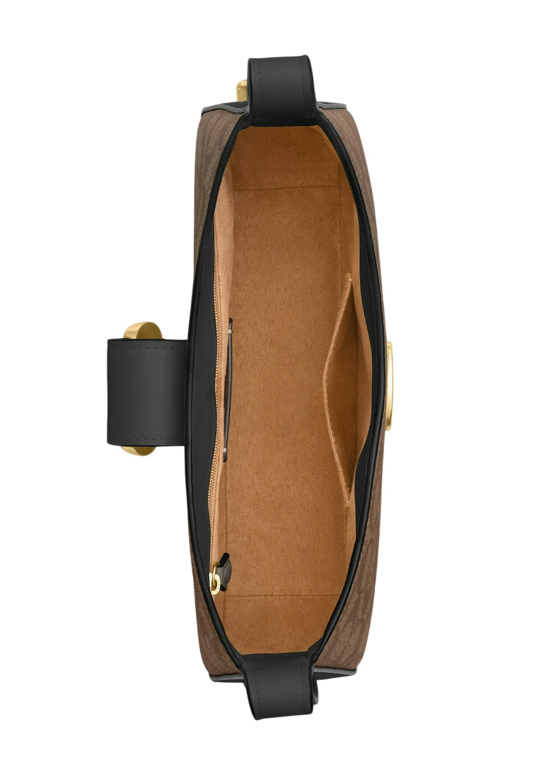 Coach Eliza Shoulder Bag In Signature Canvas - Dark Brown