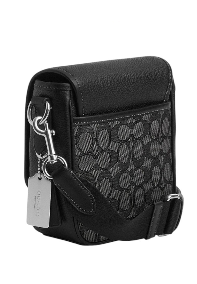 Coach Mens Lucas Crossbody Bag In Signature Jacquard - Black