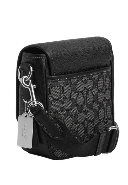 Coach Mens Lucas Crossbody Bag In Signature Jacquard - Black