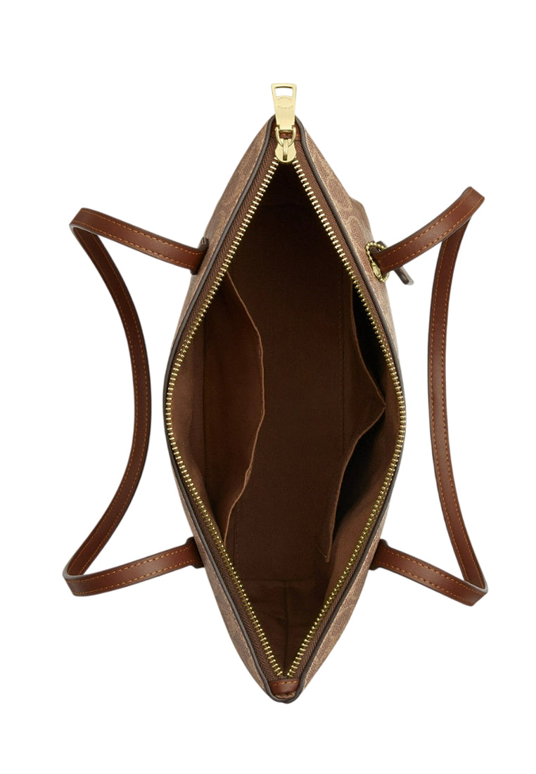 Coach Fiona Zip Tote Bag In Signature Canvas - Tan/Brown