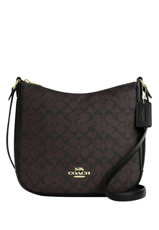 Coach Ellie File Bag In Signature Canvas - Walnut/Black