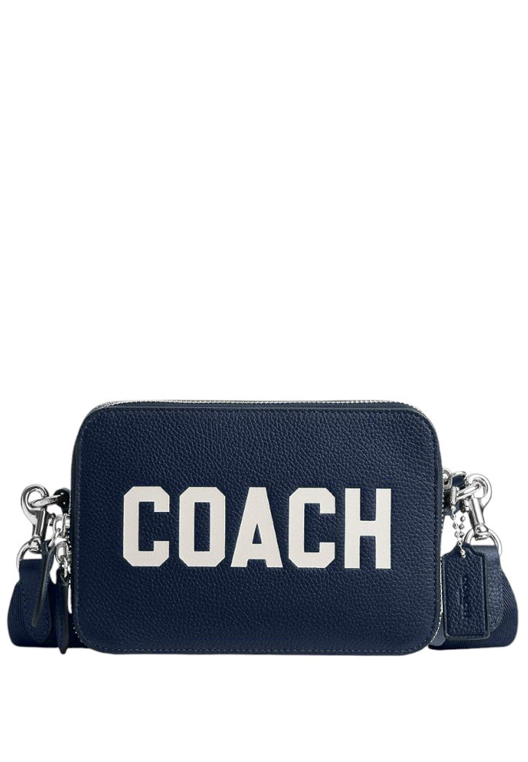 Coach Mens Charter Crossbody Bag 19 With Coach Graphic - Navy