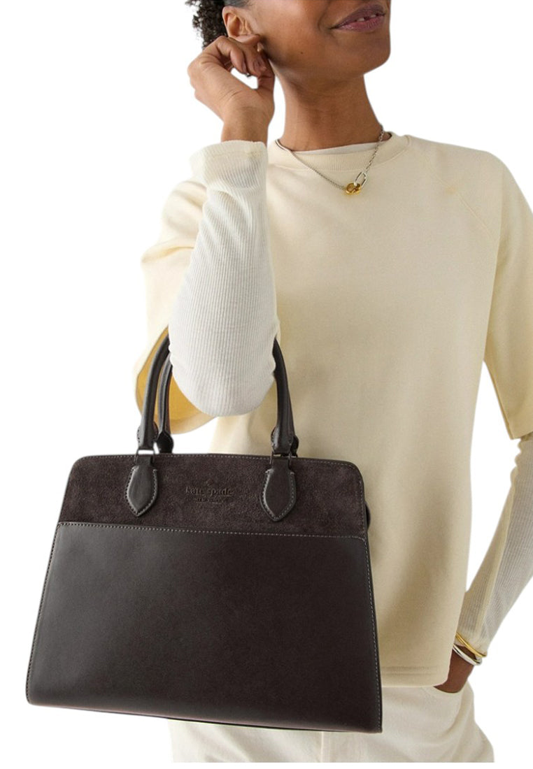 Kate Spade Madison Suede Medium Satchel - Hot Fudge