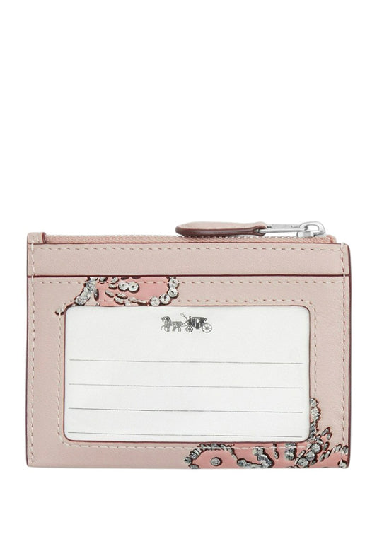 Coach Mini Skiny ID Case With Butterfly Print - Pink/Multi