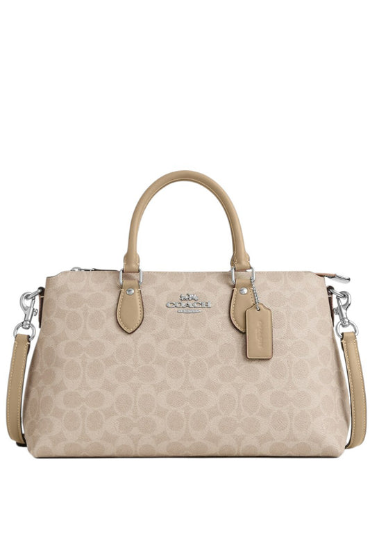 Coach Georgia Satchel Bag In Signature Canvas - Sand/Taupe