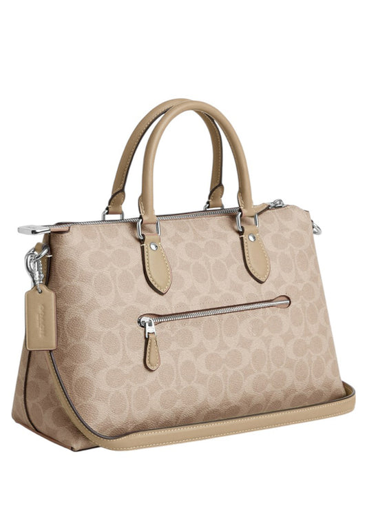 Coach Georgia Satchel Bag In Signature Canvas - Sand/Taupe