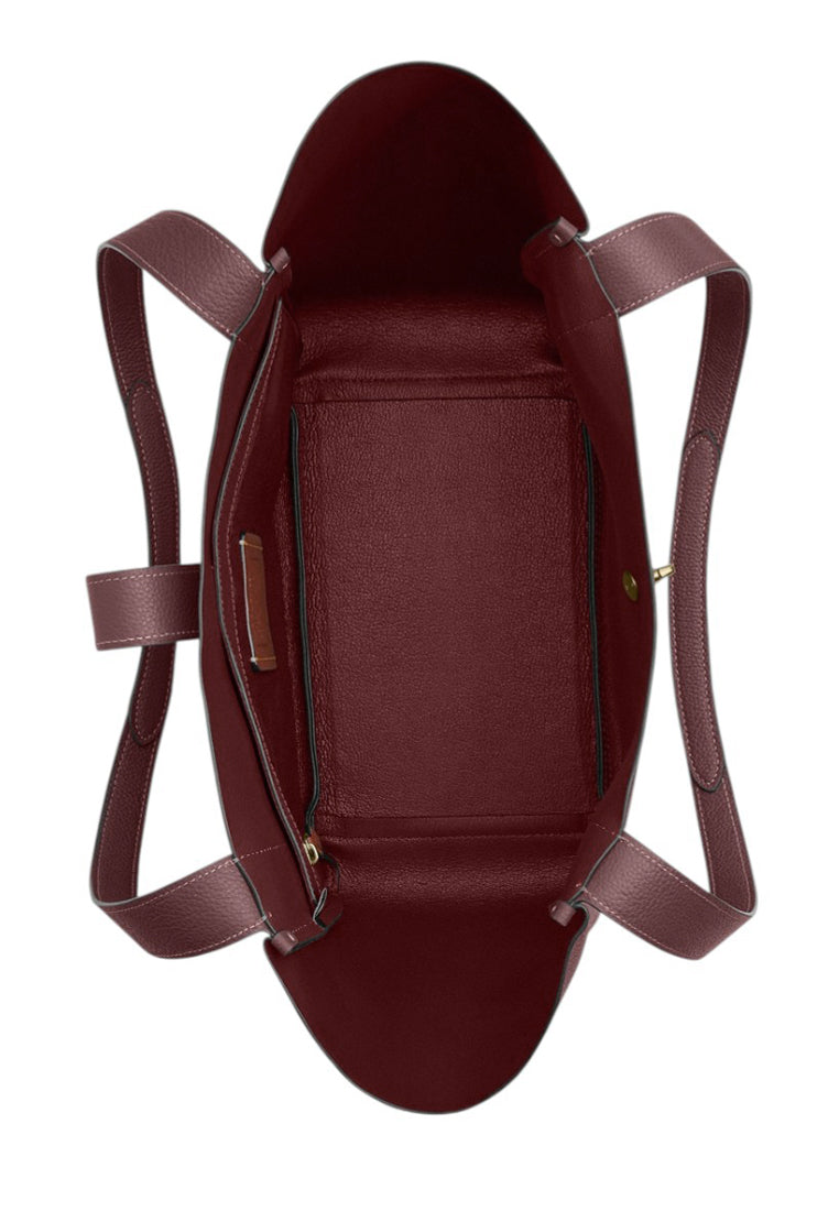 Coach Hadley Turnlock Tote Bag - Dark Wine