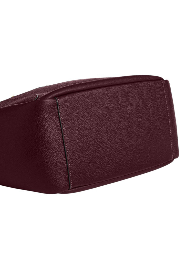 Coach Hadley Turnlock Tote Bag - Dark Wine