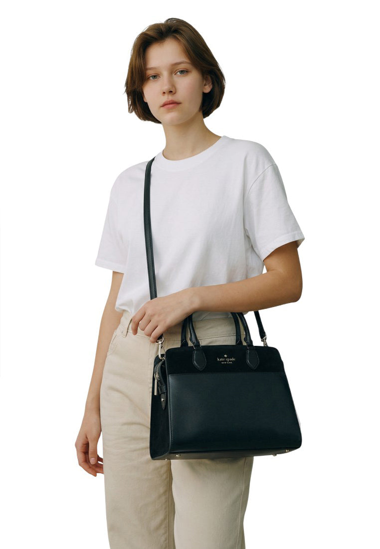Kate Spade Madison Suede Medium Satchel - Black