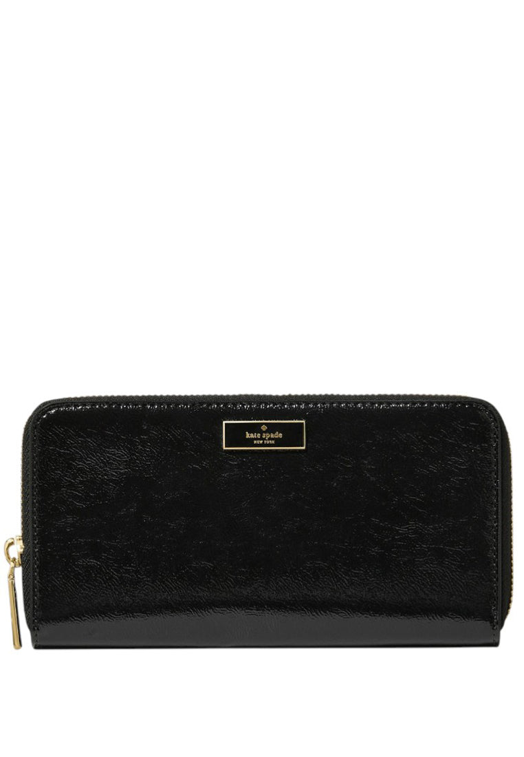 Kate Spade Bridget Crinkle Patent Large Continental Wallet - Black