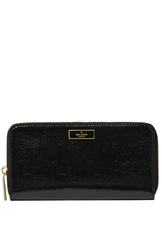 Kate Spade Bridget Crinkle Patent Large Continental Wallet - Black