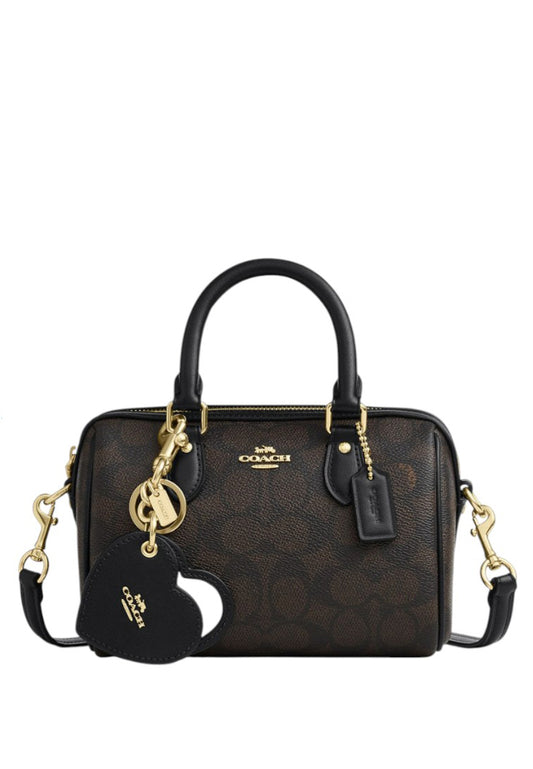 Coach Boxed Mini Rowan Crossbody Bag And Mirror Charm - Walnut/Black