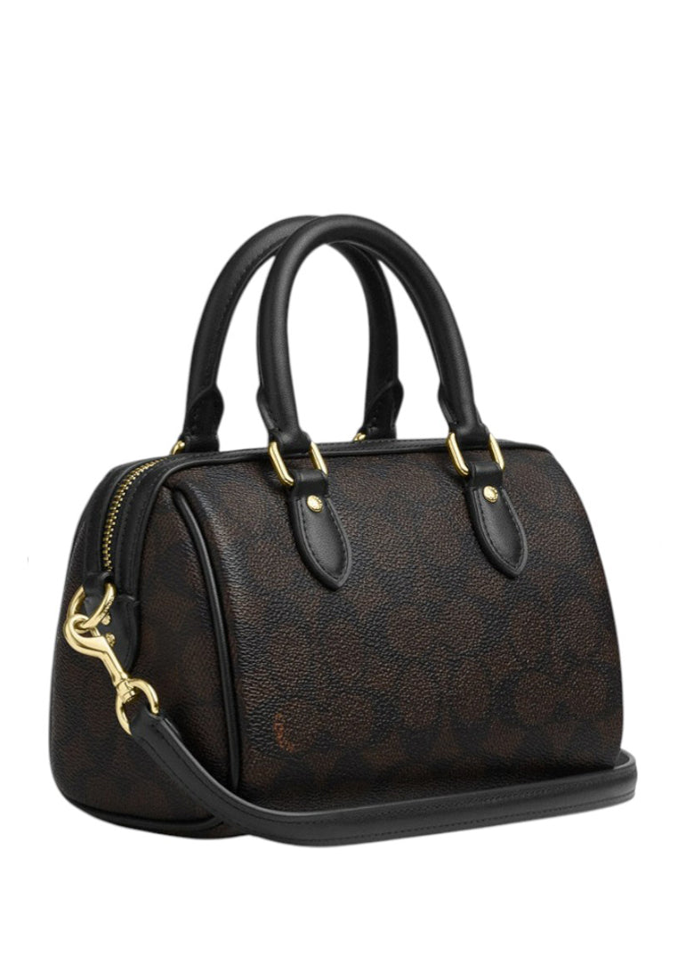 Coach Boxed Mini Rowan Crossbody Bag And Mirror Charm - Walnut/Black