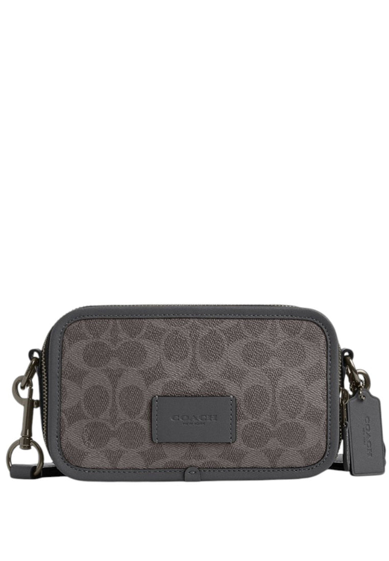 Coach Mens Wyatt Crossbody Bag In Signature Canvas - Grey/Charcoal