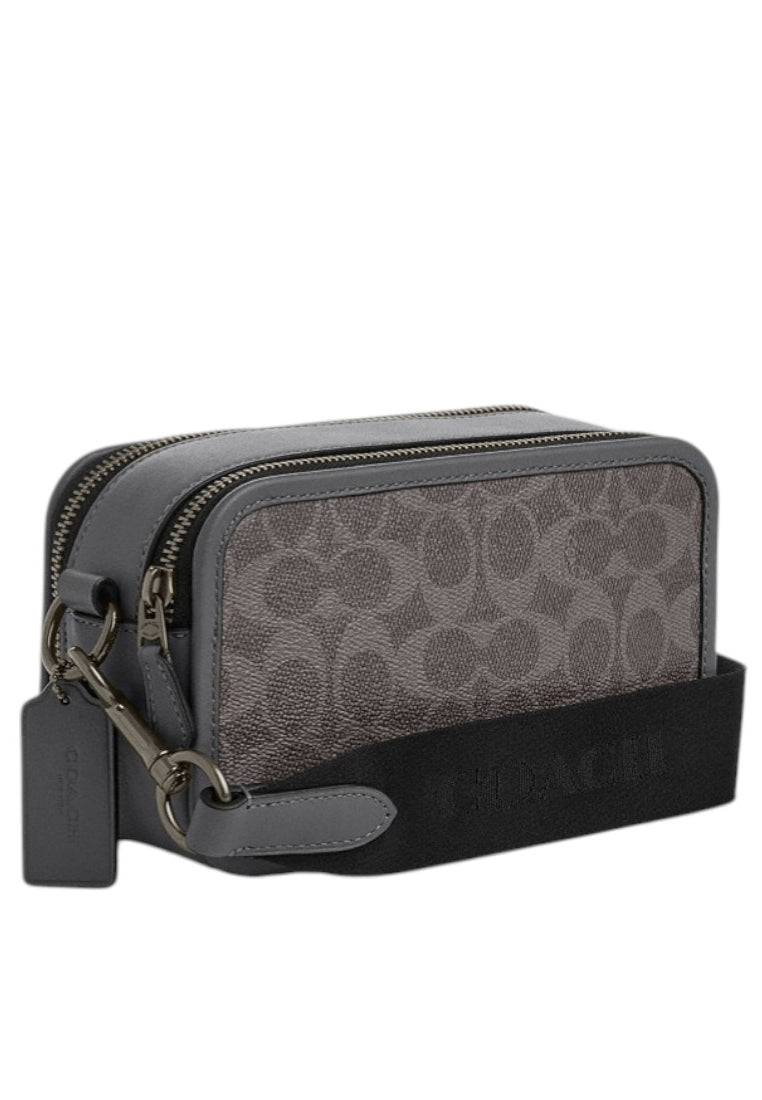 Coach Mens Wyatt Crossbody Bag In Signature Canvas - Grey/Charcoal
