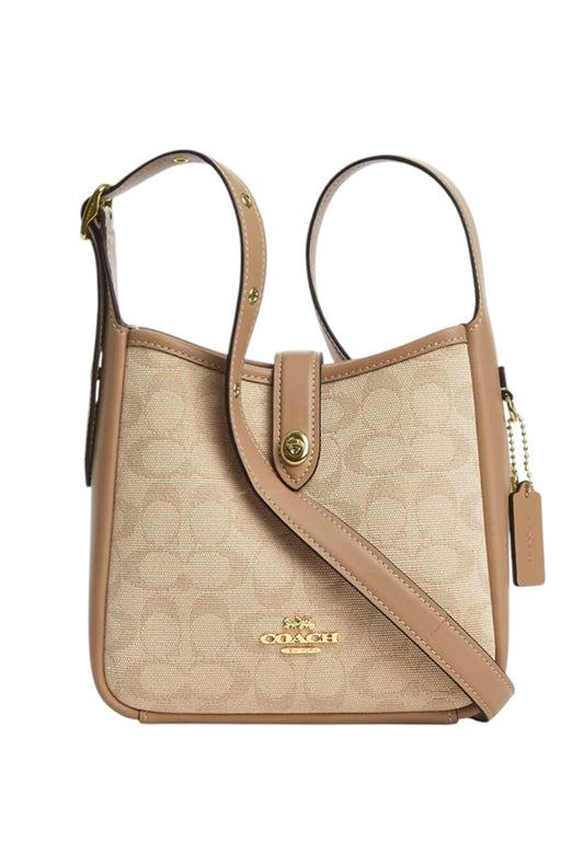 Coach Hadley Mini Crossbody Bag With Signature Canvas - Natural