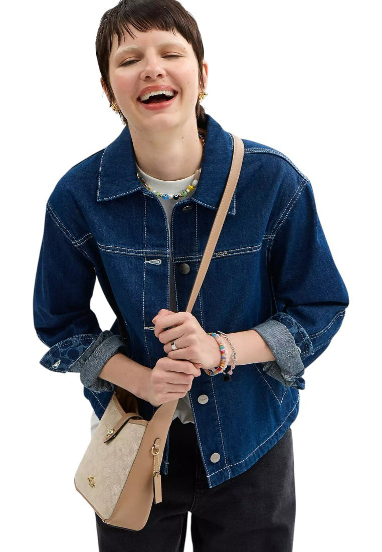 Coach Hadley Mini Crossbody Bag With Signature Canvas - Natural