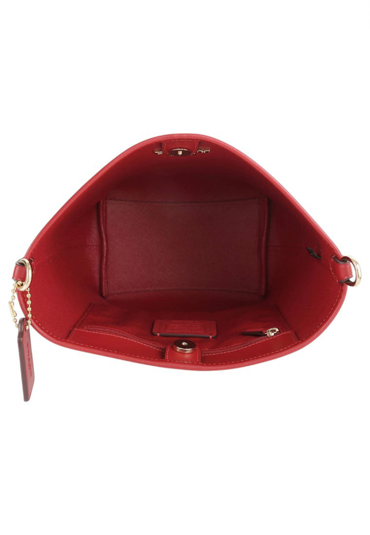 Coach City Bucket Bag In Signature Canvas - Walnut/Red
