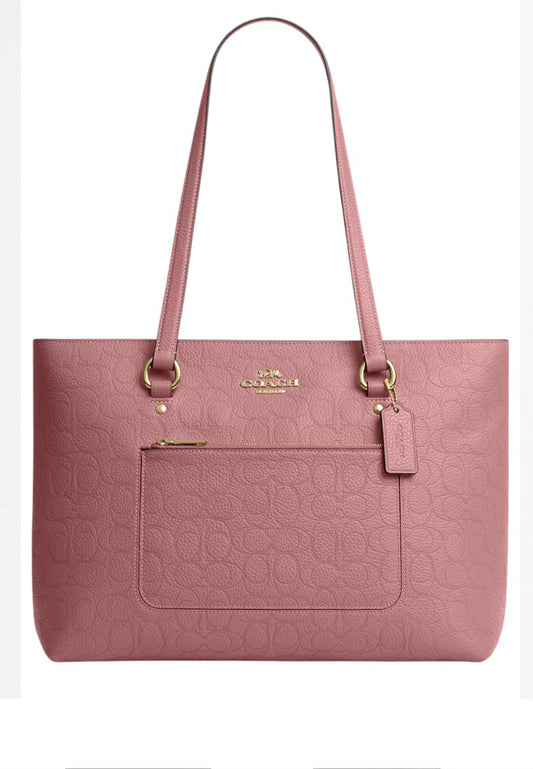Coach Station Tote Bag In Signature Leather - Peony