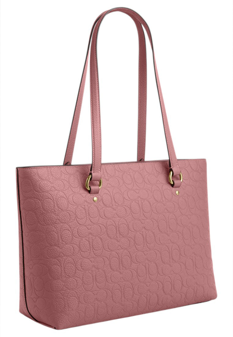 Coach Station Tote Bag In Signature Leather - Peony