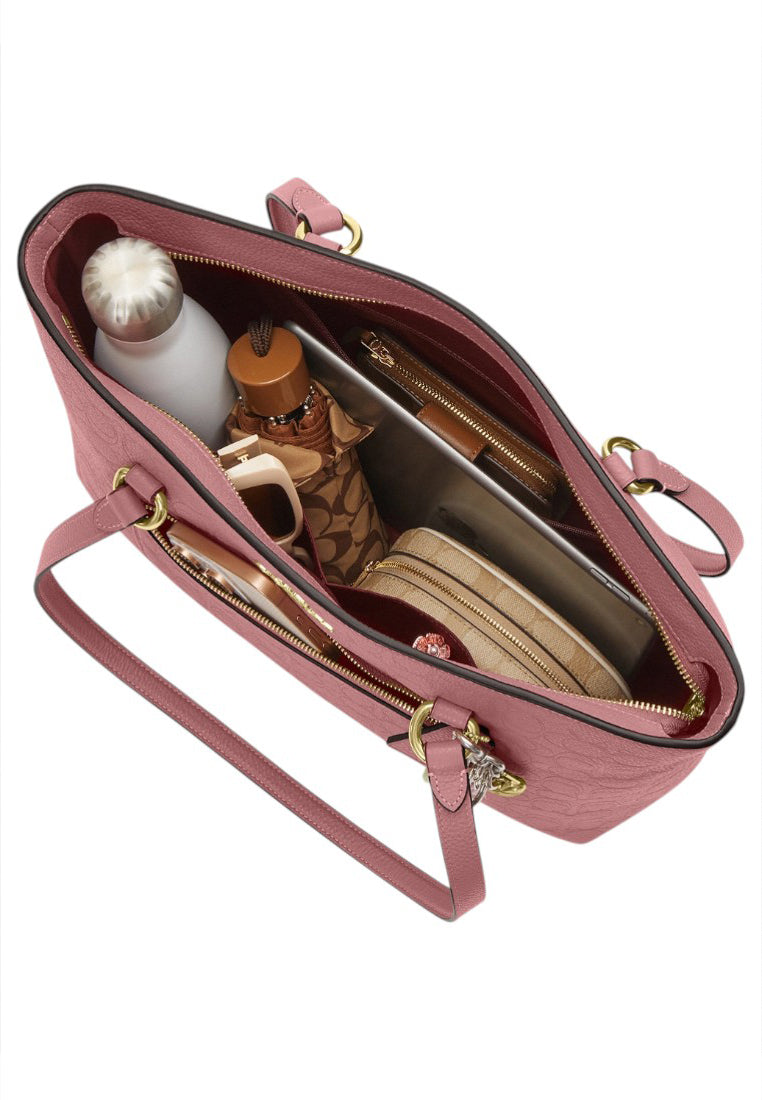 Coach Station Tote Bag In Signature Leather - Peony