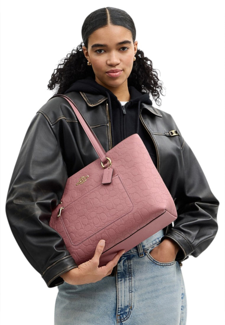 Coach Station Tote Bag In Signature Leather - Peony