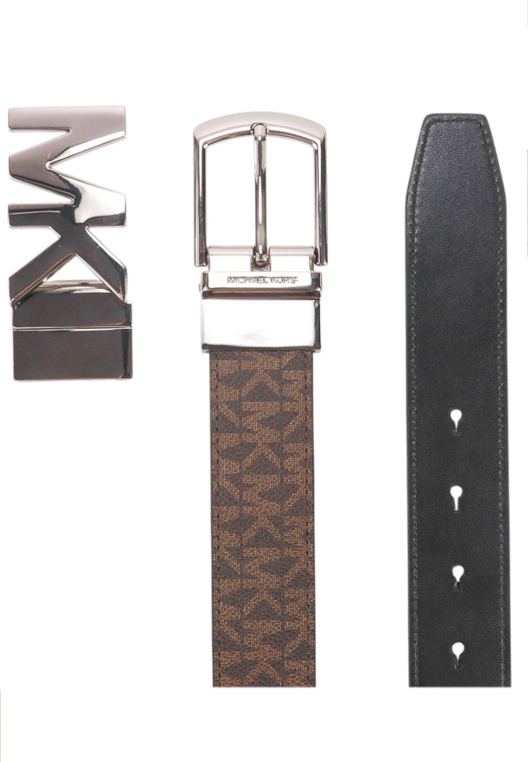 Michael Kors Mens 4-In-1 Logo Belt Box Set - Brown/Black