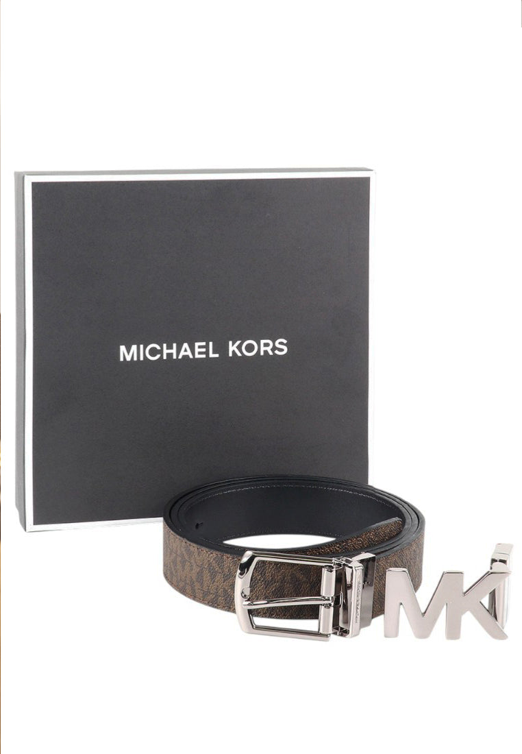 Michael Kors Mens 4-In-1 Logo Belt Box Set - Brown/Black