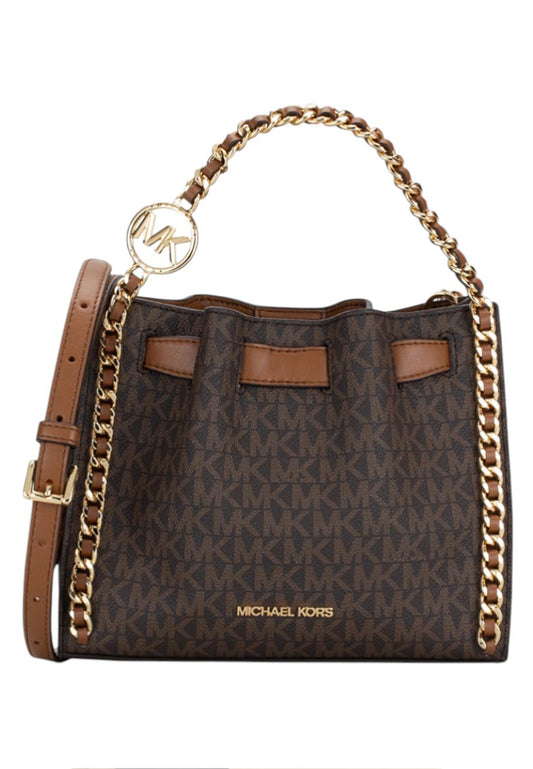 Michael Kors Mina Small Belt Chain Crossbody Bag - Brown
