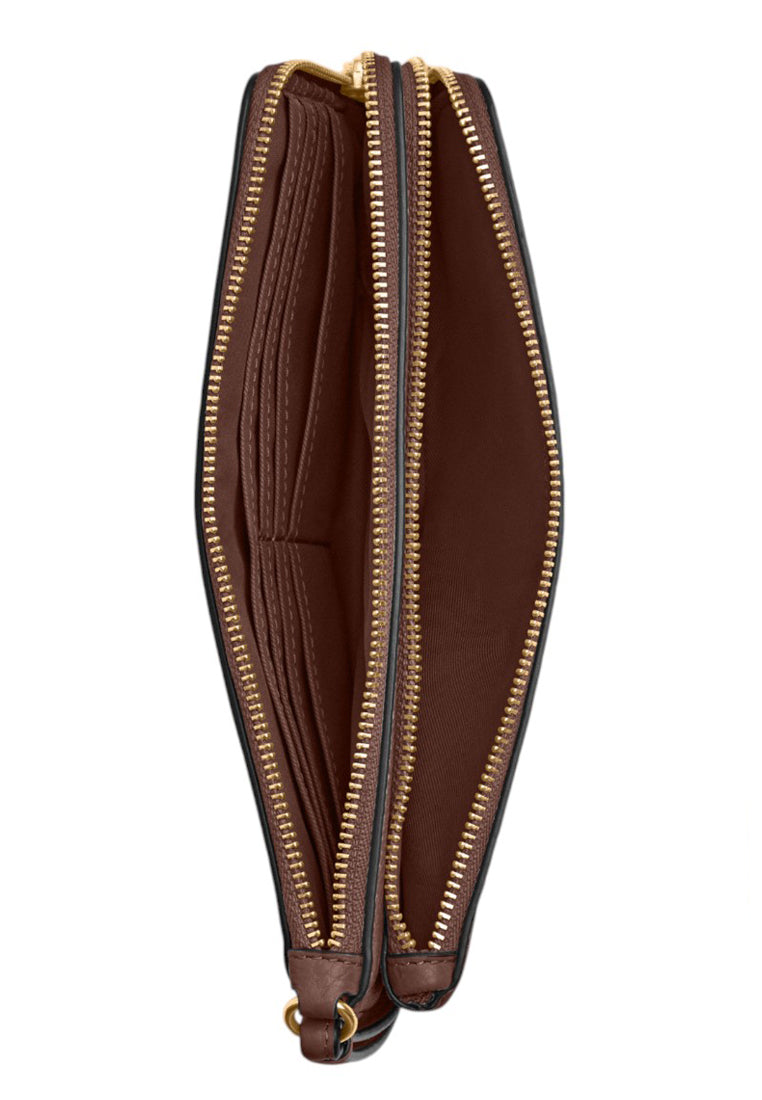 Coach Double Zip Wallet In Signature Canvas - Tan/Brown