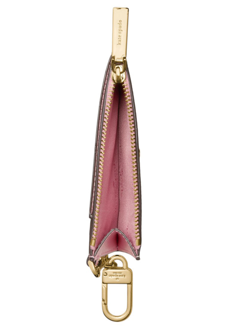 Kate Spade Spade Flower Key Ring Card Holder - Dark Beige Grapefruit Multi