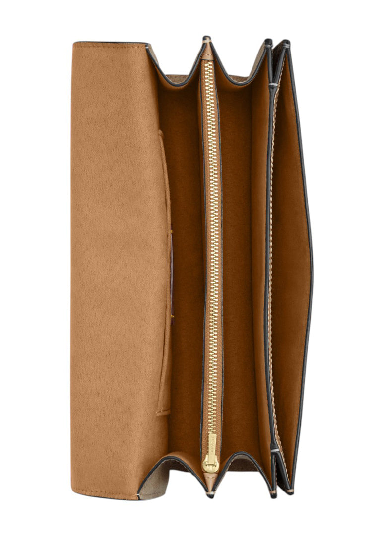 Coach Klare Envelope Crossbody Bag In Blocked Signature Canvas - Walnut/Tan