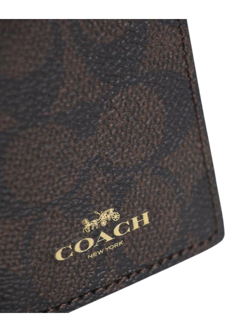 Coach ID Lanyard In Signature Canvas - Walnut/Black
