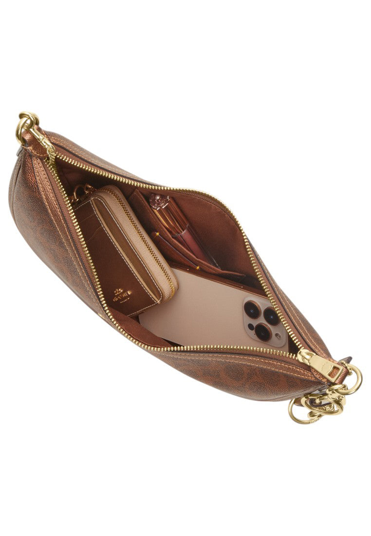 Coach Aria Shoulder Bag In Signature Canvas - Copper