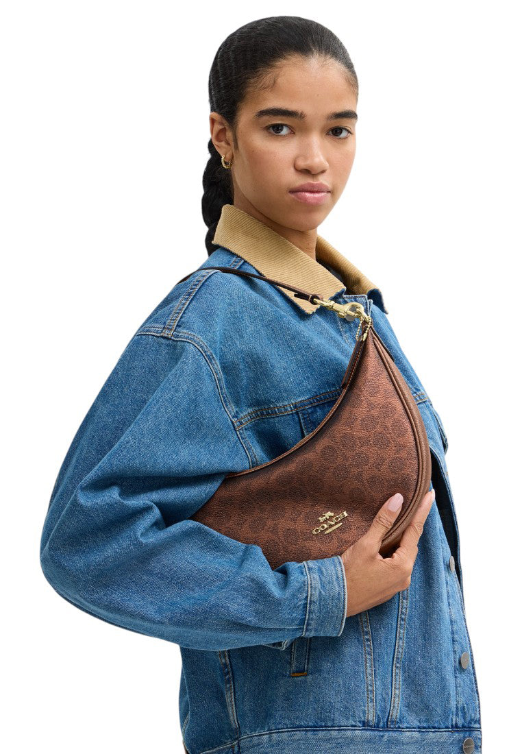 Coach Aria Shoulder Bag In Signature Canvas - Copper
