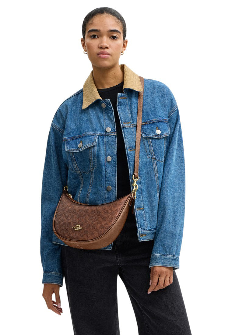 Coach Aria Shoulder Bag In Signature Canvas - Copper