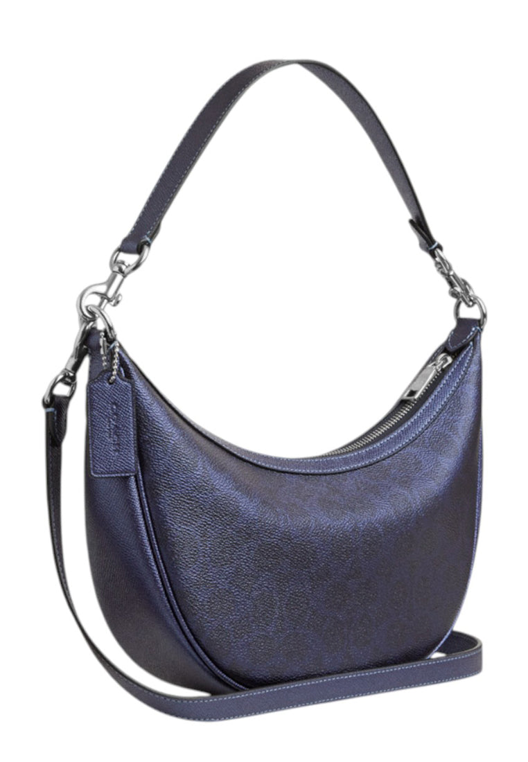 Coach Aria Shoulder Bag In Signature Canvas - Navy