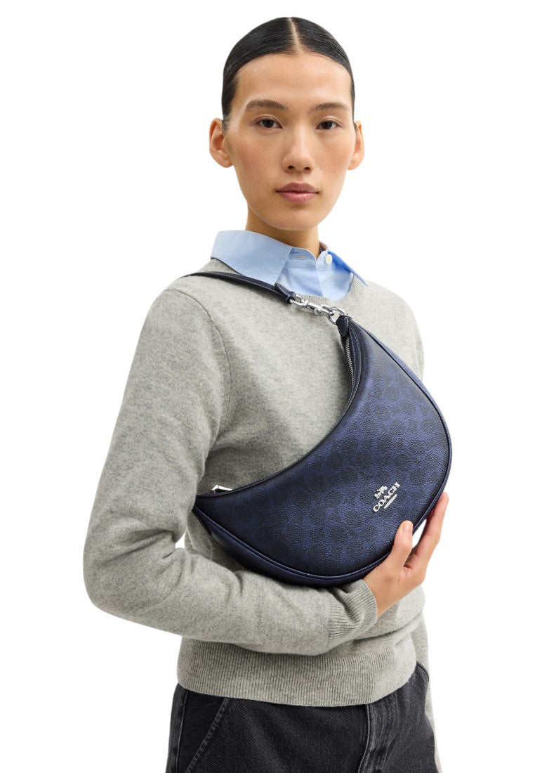Coach Aria Shoulder Bag In Signature Canvas - Navy