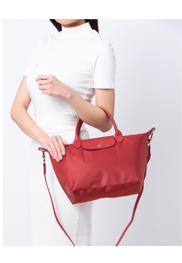 LONGCHAMP Le Pliage Neo Small Top Handle Handbag - Red/Red