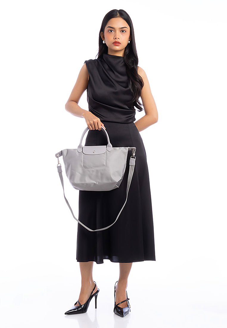 LONGCHAMP Le Pliage Neo Small Top Handle Handbag - Cement Grey