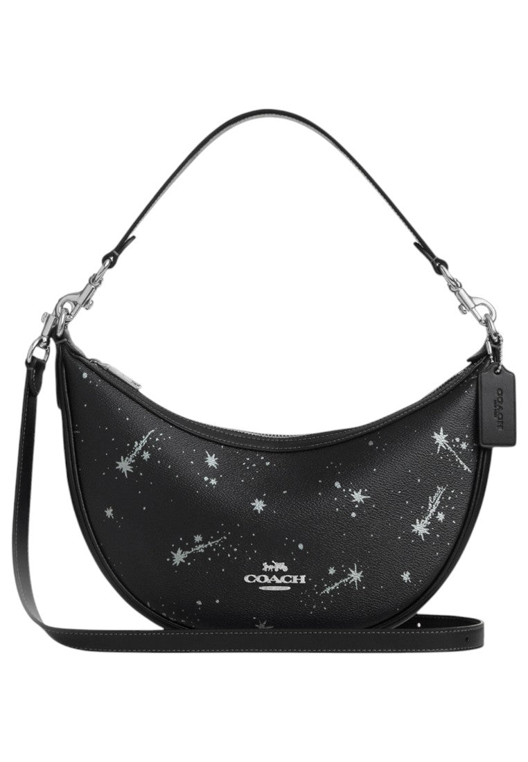 Coach Aria Shoulder Bag With Star Print - Black/Multi