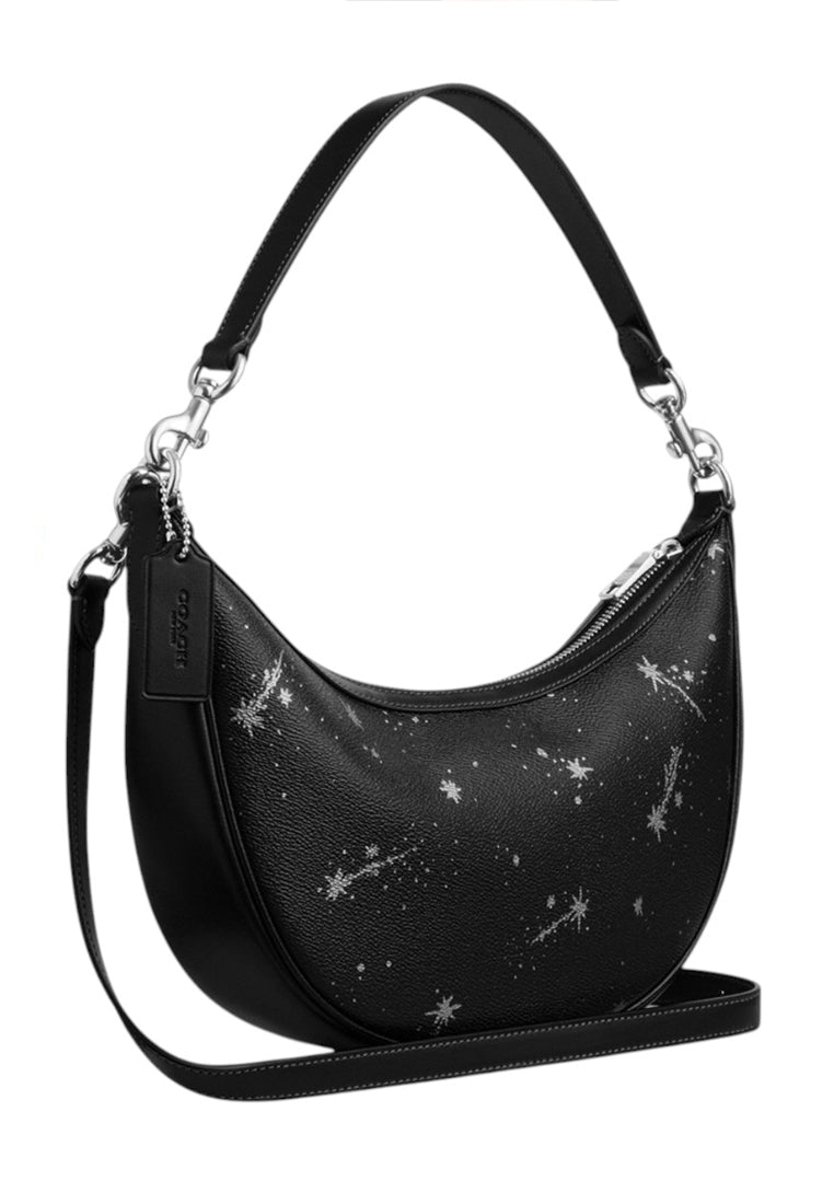 Coach Aria Shoulder Bag With Star Print - Black/Multi