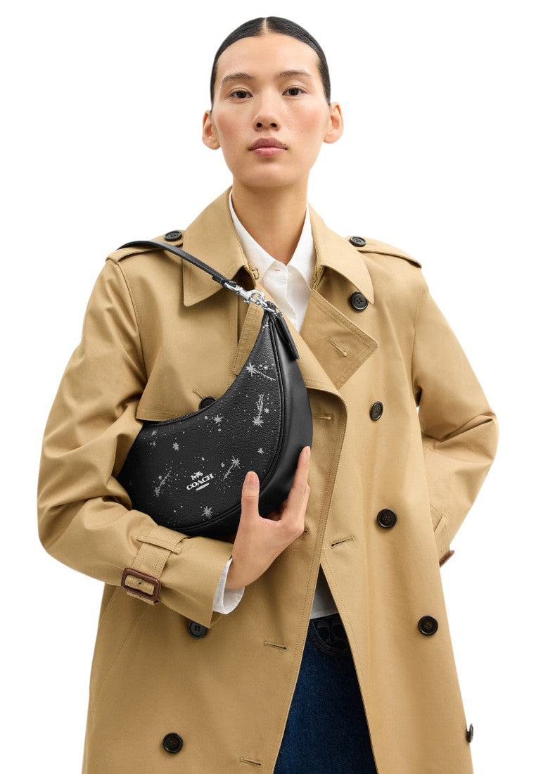 Coach Aria Shoulder Bag With Star Print - Black/Multi