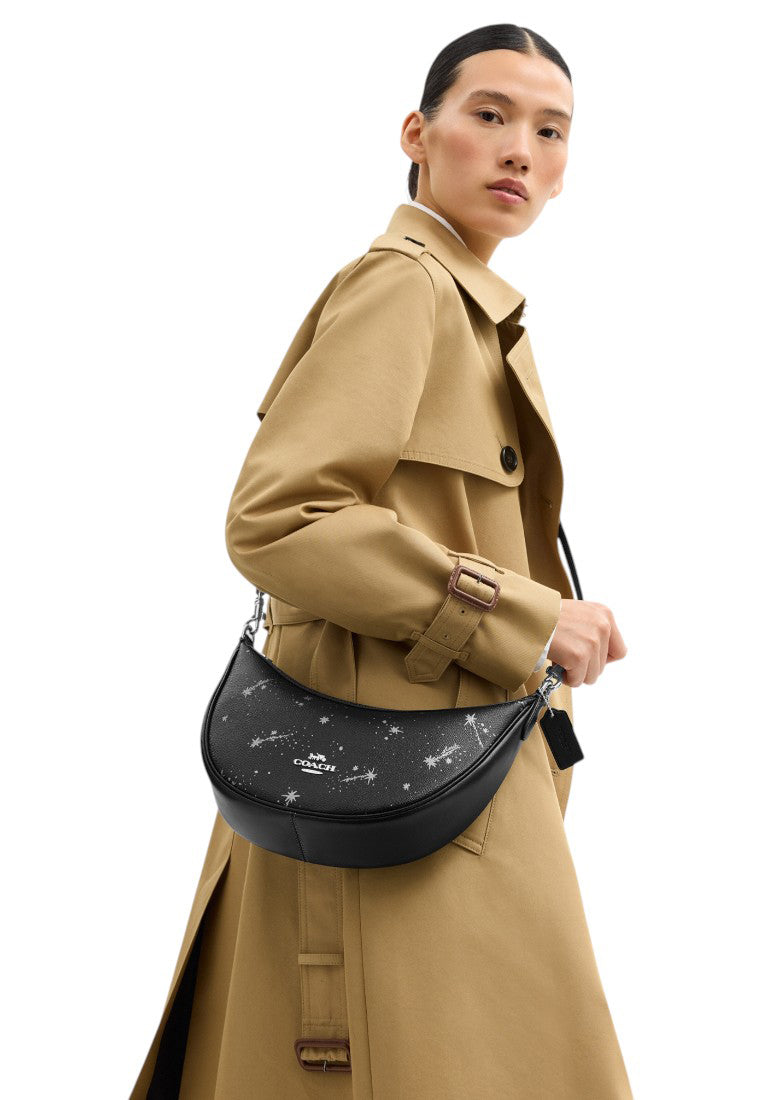Coach Aria Shoulder Bag With Star Print - Black/Multi
