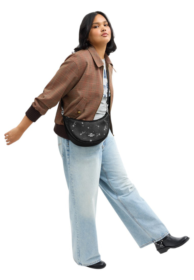 Coach Aria Shoulder Bag With Star Print - Black/Multi