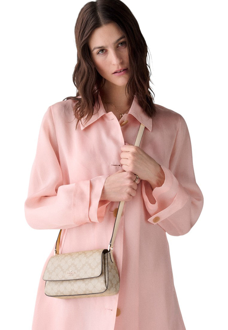 Kate Spade Sutton Spade Flower Mini Crossbody Bag - Dark Beige