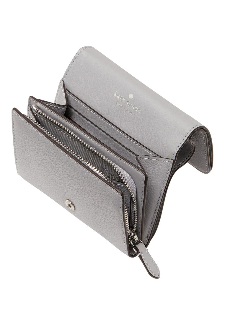 Kate Spade Kayla Small L-Zip Wallet - Mountain- Grey