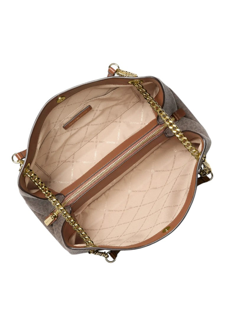 Michael Kors Christina Medium Signature Logo Messenger Bag - Brown