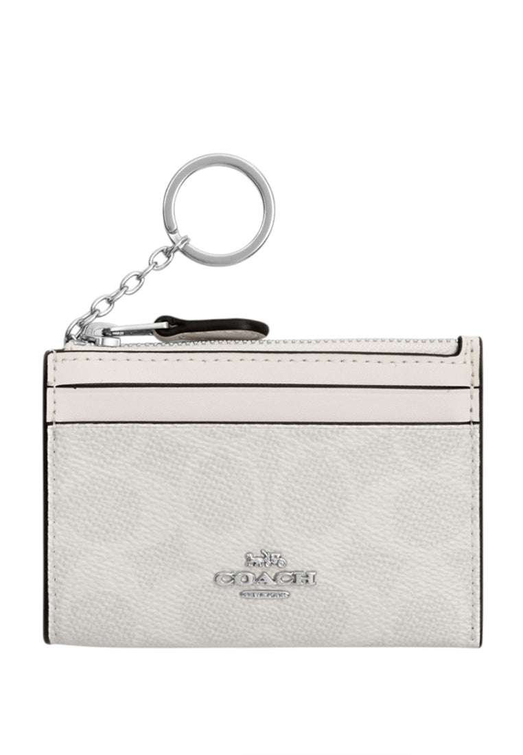 Coach Mini Skinny ID Case In Signature Canvas - White/Chalk